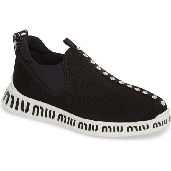 MIU MIU Logo Slip-On Sneaker sz 9 - Picture 1 of 13